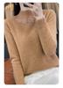 Autumn/Winter Rhinestone Embellished Knit Pullover - Women's Semi-High Neck Long Sleeve Top