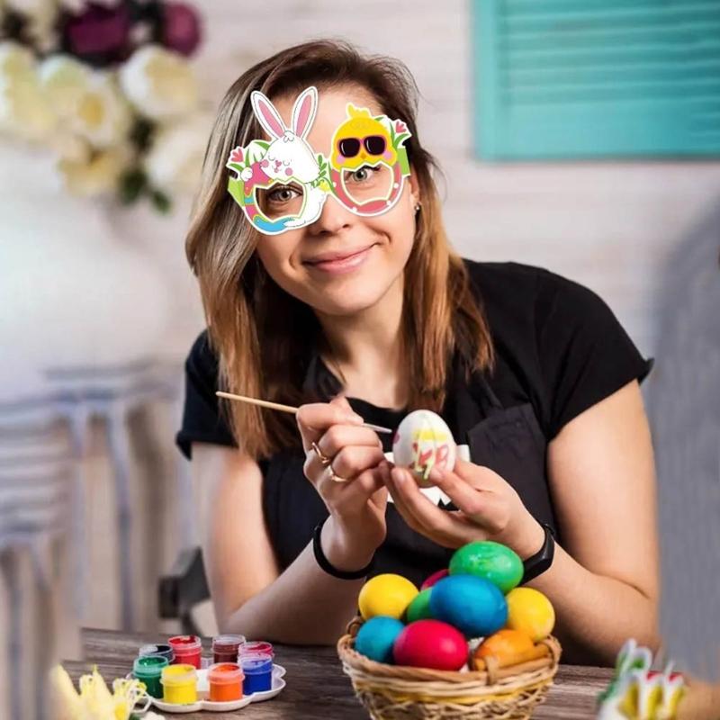 Pack Of 6 Easters Paper Glasses Elegant 3D Eyeglasses for Festival Parties Handmade Eyewears Festival Accessory