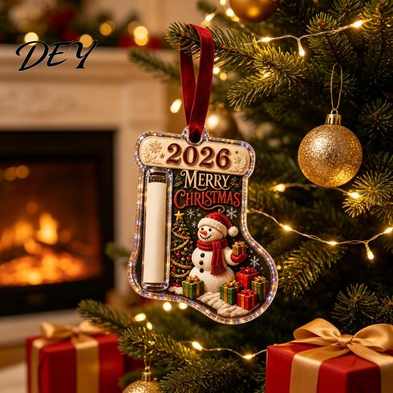 Decorative Money Clip for Gift Stocking Shaped Christmas Cash Ornament, Acrylic Holder Hanging Reusable Holiday Decor, Xmas Tree Tree, Party Supplies