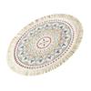 Placemat Cotton Polyester Round Soft Comfortable Woven Placemat with Tassels for Kitchen Decor C S