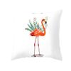 Housse de Coussin Décorative Flamant Rose Plantes Tropicales d'Été Feuilles Vertes Housse de Coussin à Jeter Housse de Coussin Flamant Rose