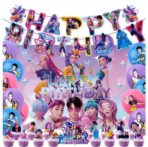 Laserový K-POP Démonický Lovec Topper na Dort Dekorace Anime Periferie pro Dívky Narozeninová Oslava Dekorace Dortu