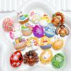 10Pcs New Cute Cartoon Easter Bunny, Egg, Turkey Series Flat Back Ornament Jewelry Bows Accessories