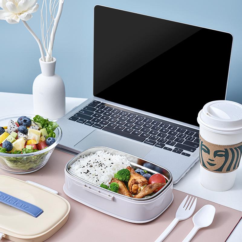 Stainless steel Lunch Box With Tableware Children's Lunch Box Portable Bento Box Microwavable Food Containers