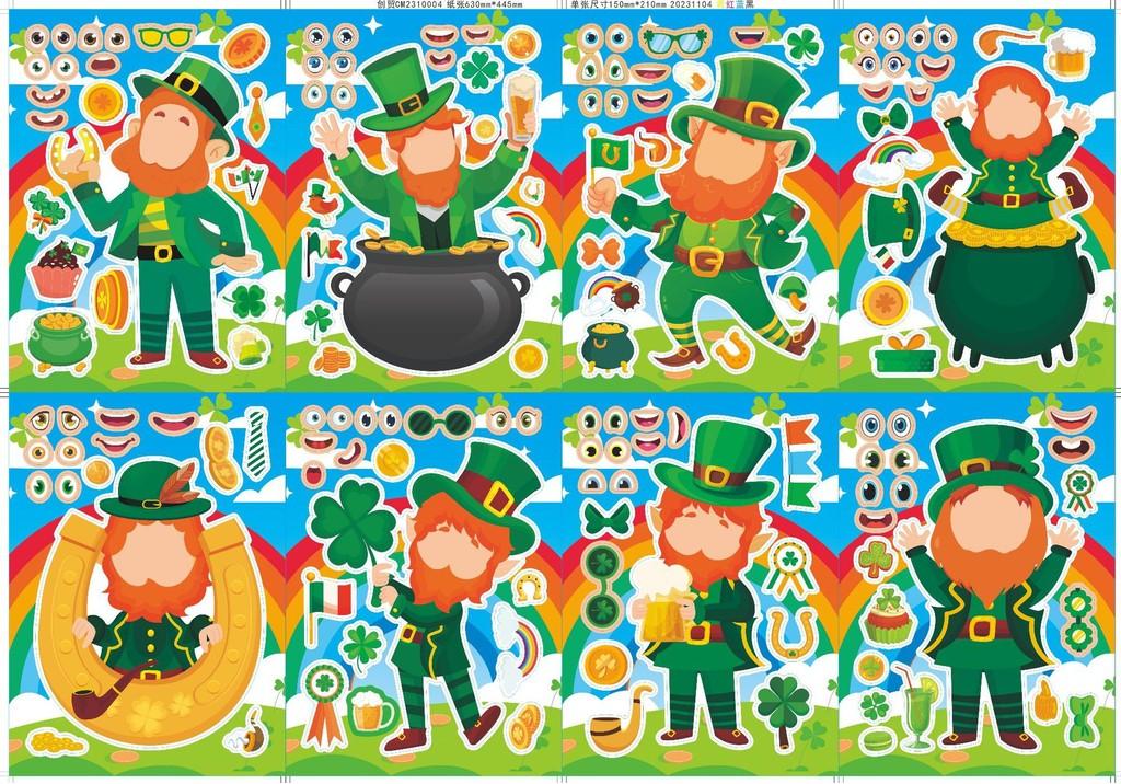 Delightful Childrens Cartoon Stickers For Saint Patricks Day Fun And Family Activities