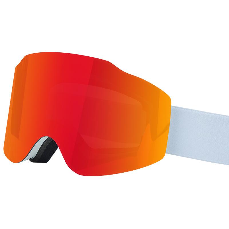 Magnetic Ski Goggles with Double-Layer Anti-Fog Large-Field-of-View Cylindrical Lens, Color-Changing Windproof Goggles for Mountaineering#7075