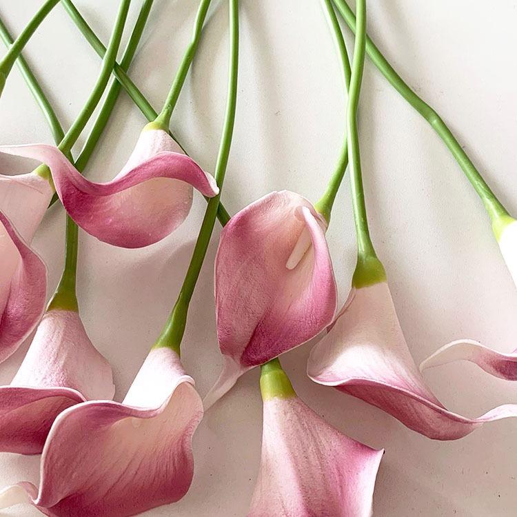 5PCS White PU Fake Flower Artificial Calla Lily for Home Decor Wedding Bridal Bouquet Home Table Flower Bouquet Decor 36CM