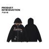 Felpa Unisex Oversize con Cappuccio e Zip con Stampa Leopardata e Design a Stelle Streetwear Casual