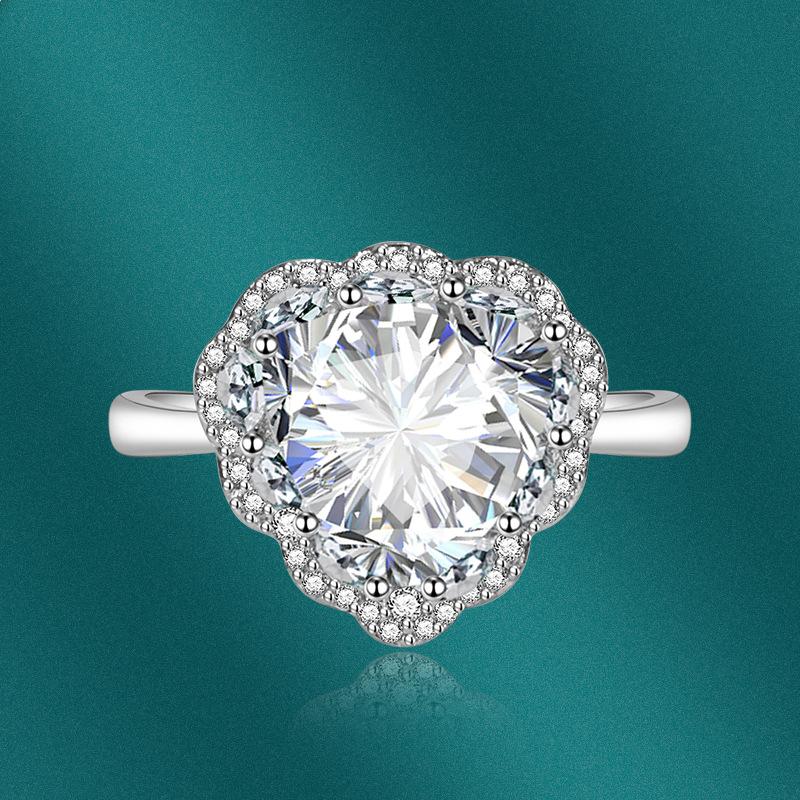 Sace Gems Anel clássico de liga de cobre com zircão, joia feminina, promessa de casamento, presente de festa