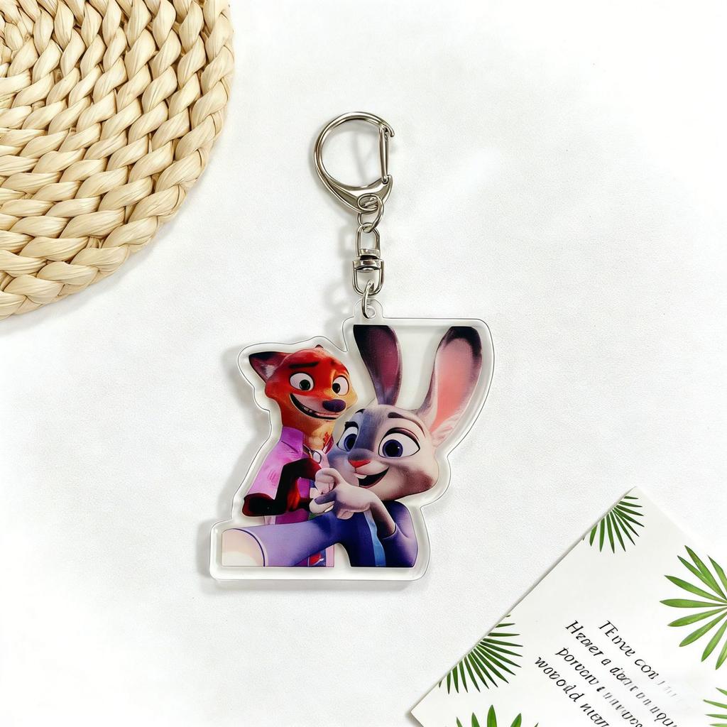 Zootopia Madness Judith Nick Acrylic Keychain Couple Backpack Cute Cartoon Gift Y2k Fashion Toys Anime Cartoon Frind