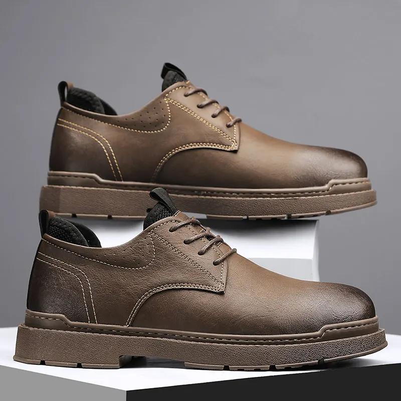 Genuine Leather Men Casual Shoes Lace Up Spring Autumn Man Footwear Black Brown Male Shoes For Men Designer Shoes Formal Oxfords