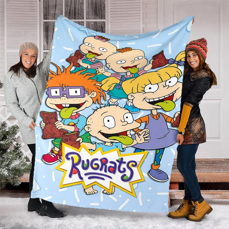 1pc Rugrats in paris2 Theme Blanket - Digital Print, Polyester, Cozy for All Seasons, Perfect for Outdoor, Camping, and Travel