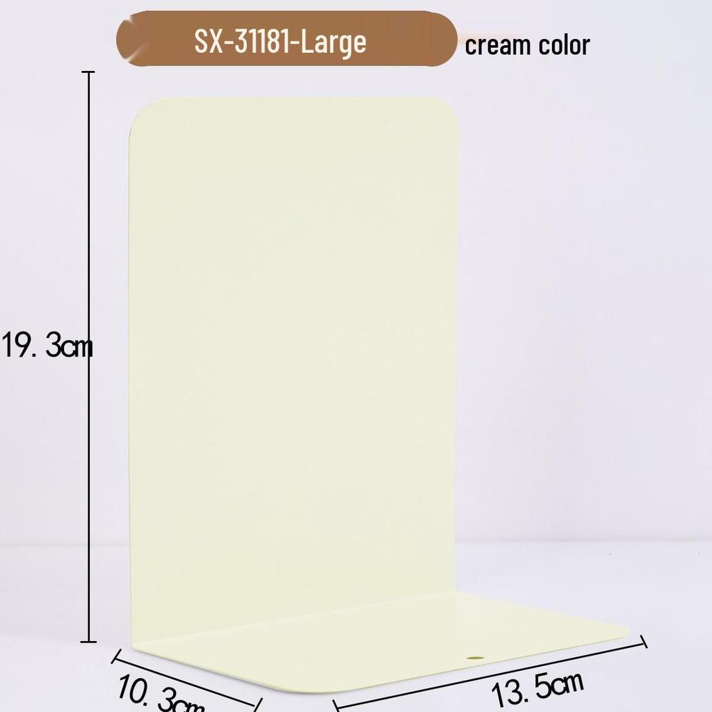 Large L-Shaped Thickened Metal Bookend for Organizing Books and Files