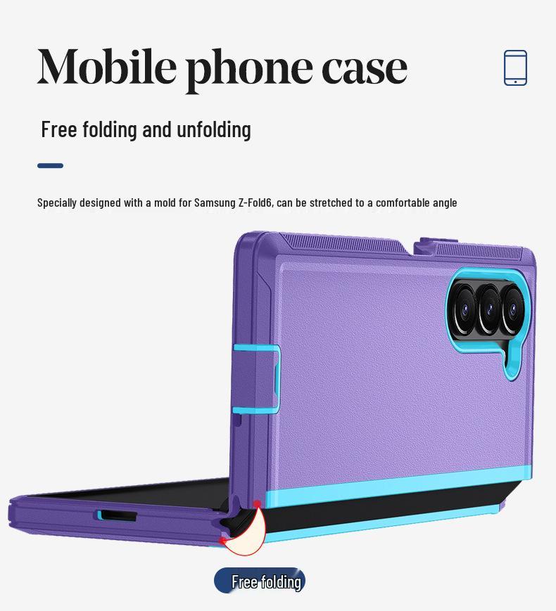 Samsung Z-Fold 6 Full Coverage Tri-Fold Phone Case with Anti-Fall Protection
