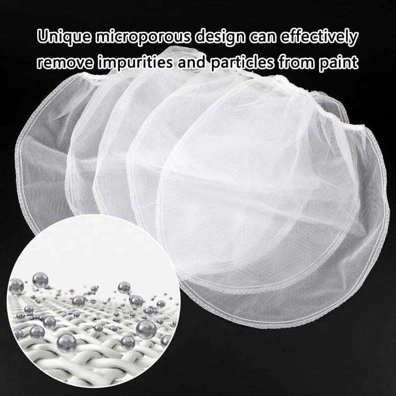 5pcs Paint Filter Bags White Meshing  Bags Home Renovations Accessories Upgrades for Professional Painting & DIY Projects
