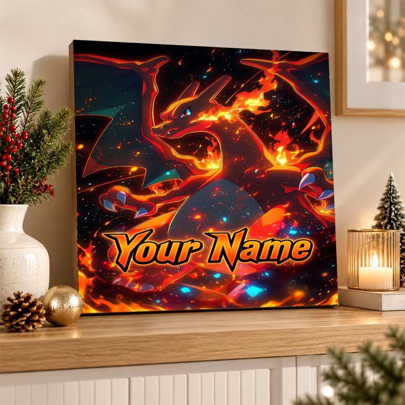Charizard Custom Name Diamond Painting Personalized 5D Full Drill DIY Diamond Art Home Decor