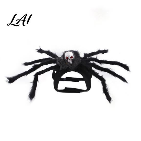 Lightweight Pet Cosplay Costume for Halloween Spider Costume Cat Outfit with Skull Face Black Adjustable Suit Pets Holiday Apparel Cats Dogs