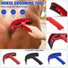 Equine Grooming Tool Horse Sweat Scraper with Durable Plastic Handle and Flexible Rubber Blade for Efficient Water and Sweat Removal