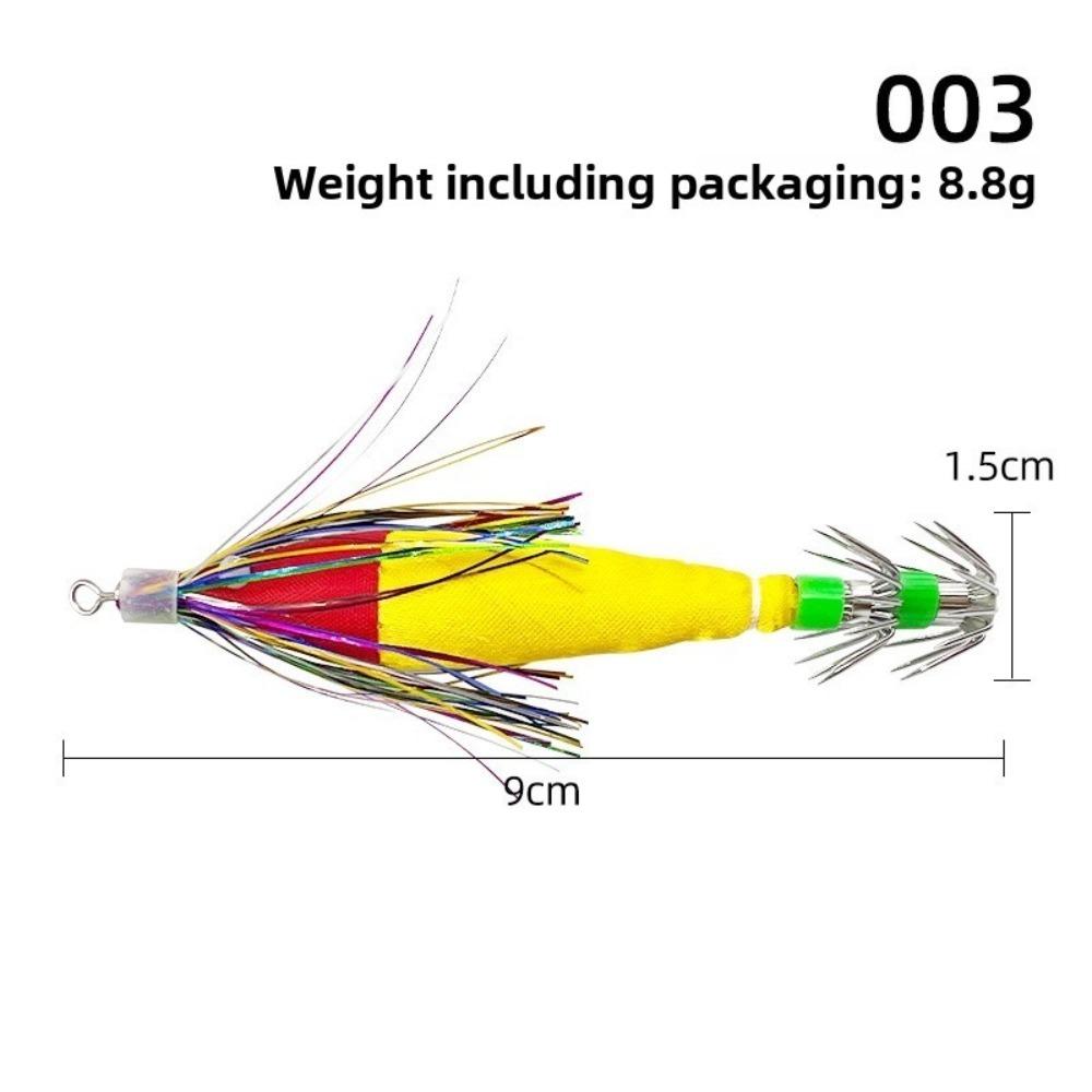 2pcs Horizontal Design Squid Jig 9cm 4.6g Squid Shrimp Lure Luminous Jig  Shrimp Fishing 003-2pcs