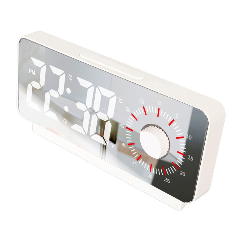 Digital Alarm Clock Dual Display 2 Adjustable Brightness Green Number 12H 24H LED Electronic Clock w