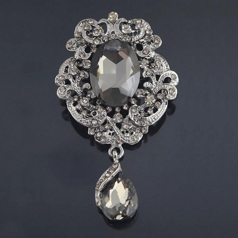 Fashion Retro Teardrop Brooch Bridal Brooch Party Banquet Wedding Pin Jewelry