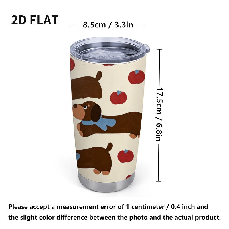 591ml Car Tumbler Dachshund Apple Element Straw Cup portable tumbler 20oz tumbler tumbler with lid insulated travel cup