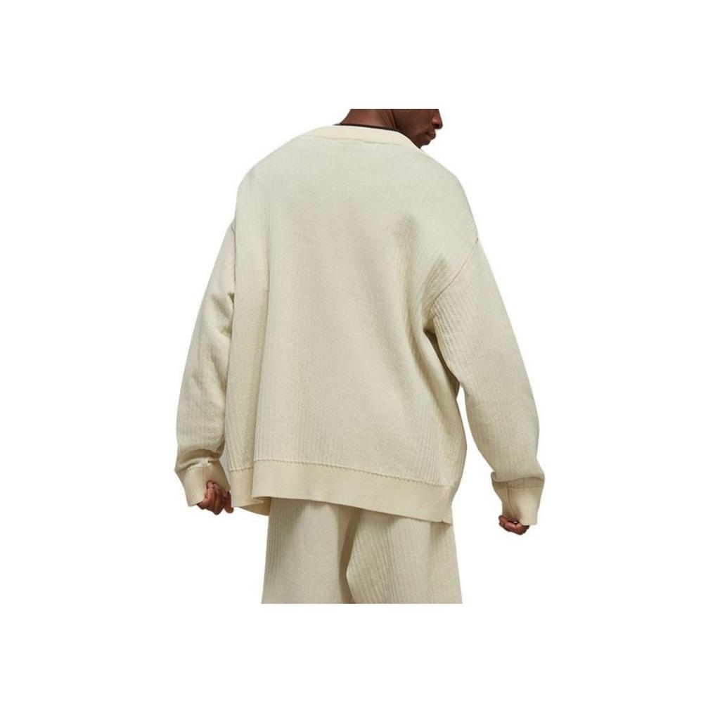 Y-3 Alphabet Pattern V-Neck Long Sleeve Knit Sweater Unisex Tops Off-White IA3110