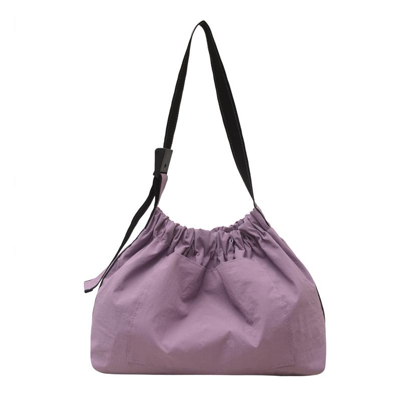 Fashion Versatile Large-capacity Shoulder Messenger Bag Women's 2025 New Nylon Bag Casual Simple Solid Color Tote Bag