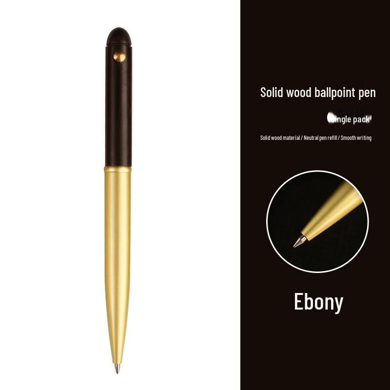 Brass Sandalwood Signature Pen Set - Solid Wood & Metal Business Gift