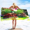 Garden Flower Quick Dry Large Beach Towel, Super Absorbent and Sand Free Pool Towel, Microfiber Portable Sports/Camping Towel