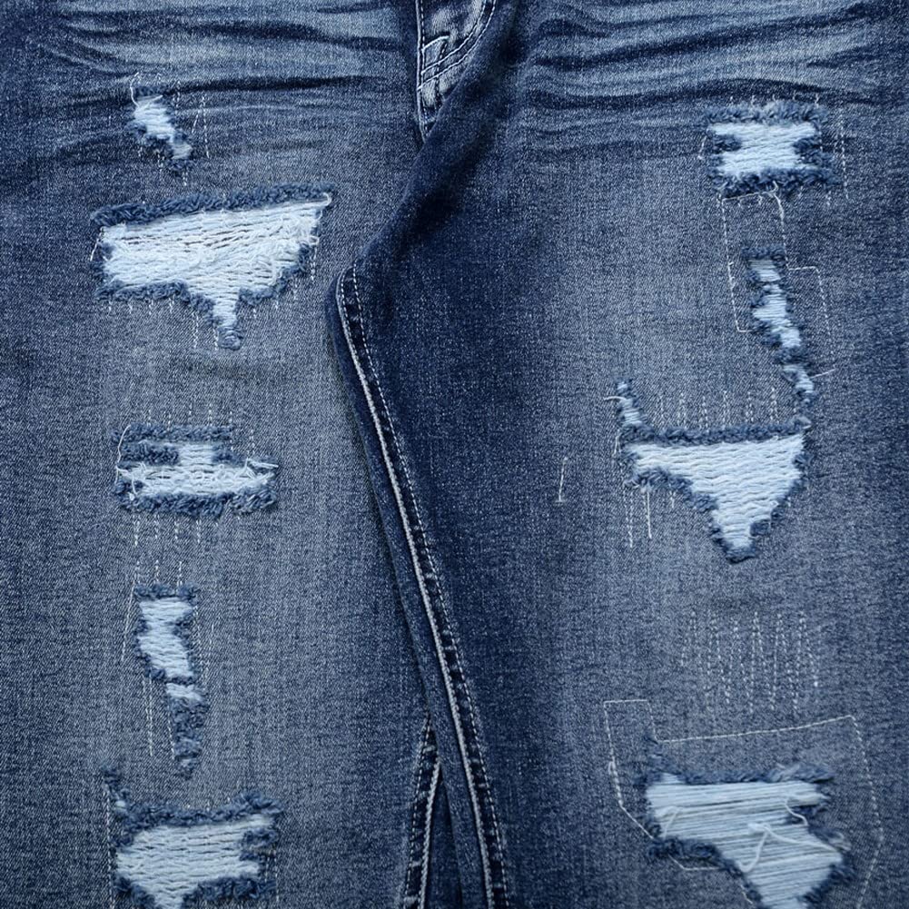 Distressed Skinny Slim Denim Size 44 Indigo [Cavalier] Men's/Unisex Jeans, Repaired, CAMY17-05, (M),