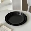 High-End Black Dessert Plate Stainless Steel Jewelry Display Tray For Afternoon Tea Cake Serving Living Room Fruit Platter