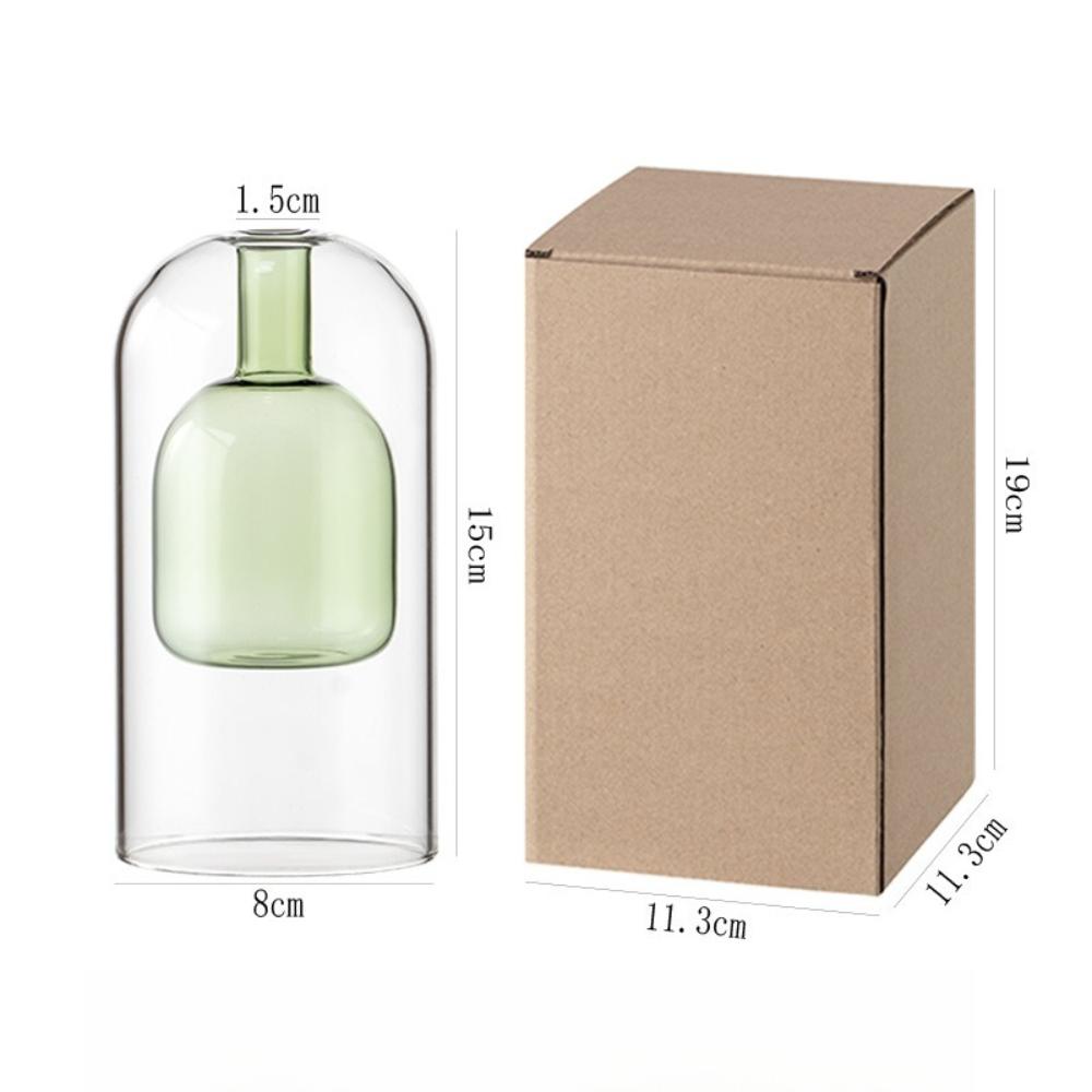 Minimalist Glass Fragrance Diffuser Bottle Double-layer Glass Aromatherapy Bottle Home Living Room Bedroom Empty Bottle Ornament
