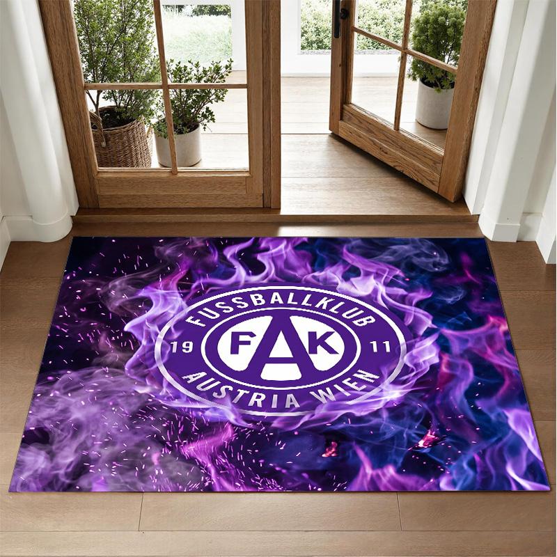 Austria Wien FC Design Crystal Velvet Rug Soft Decorative Mat for Bedroom Entrance