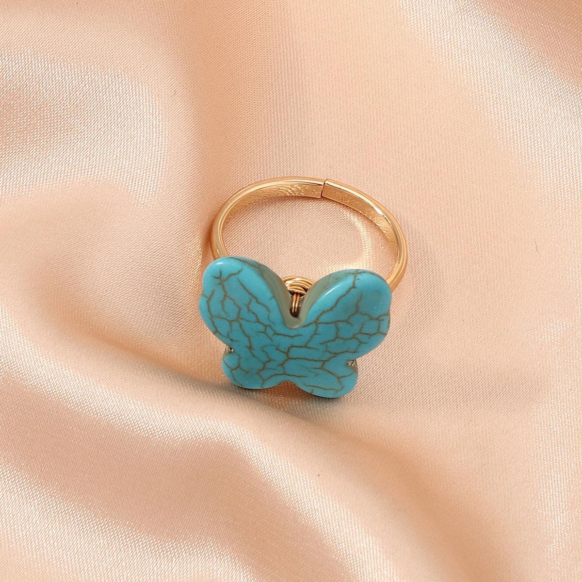 

French retro butterfly style, light luxury, versatile, trendy and fashionable, European and American hand-woven jewelry ring