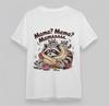 Women's Raccoon Family Graphic Oversize Tee Mama Cubs Design Cotton Unisex Top
