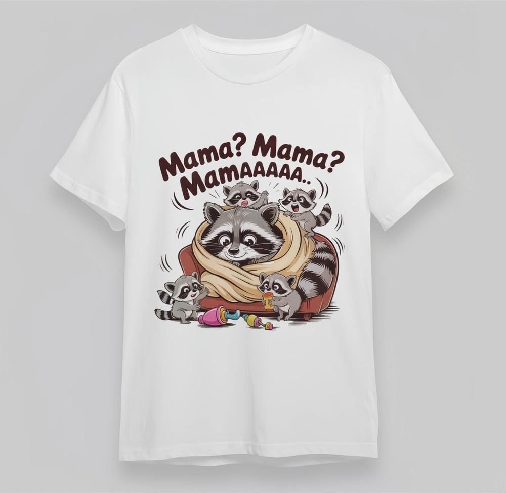

Women s Raccoon Family Graphic Oversize Tee Mama Cubs Design Cotton Unisex Top M