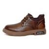 Retro Ankle Oxford Shoes Genuine Leather Men Thick Soled Boots  Boots Lace Up Outdoor Motorcycle Boots Business Sneakers Botas