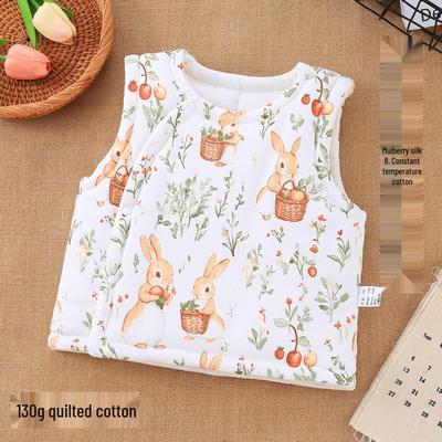 Mulberry Silk Baby Vest - Warm, Cotton-Padded for Boys & Girls, Newborn To Child, Spring & Autumn Wear