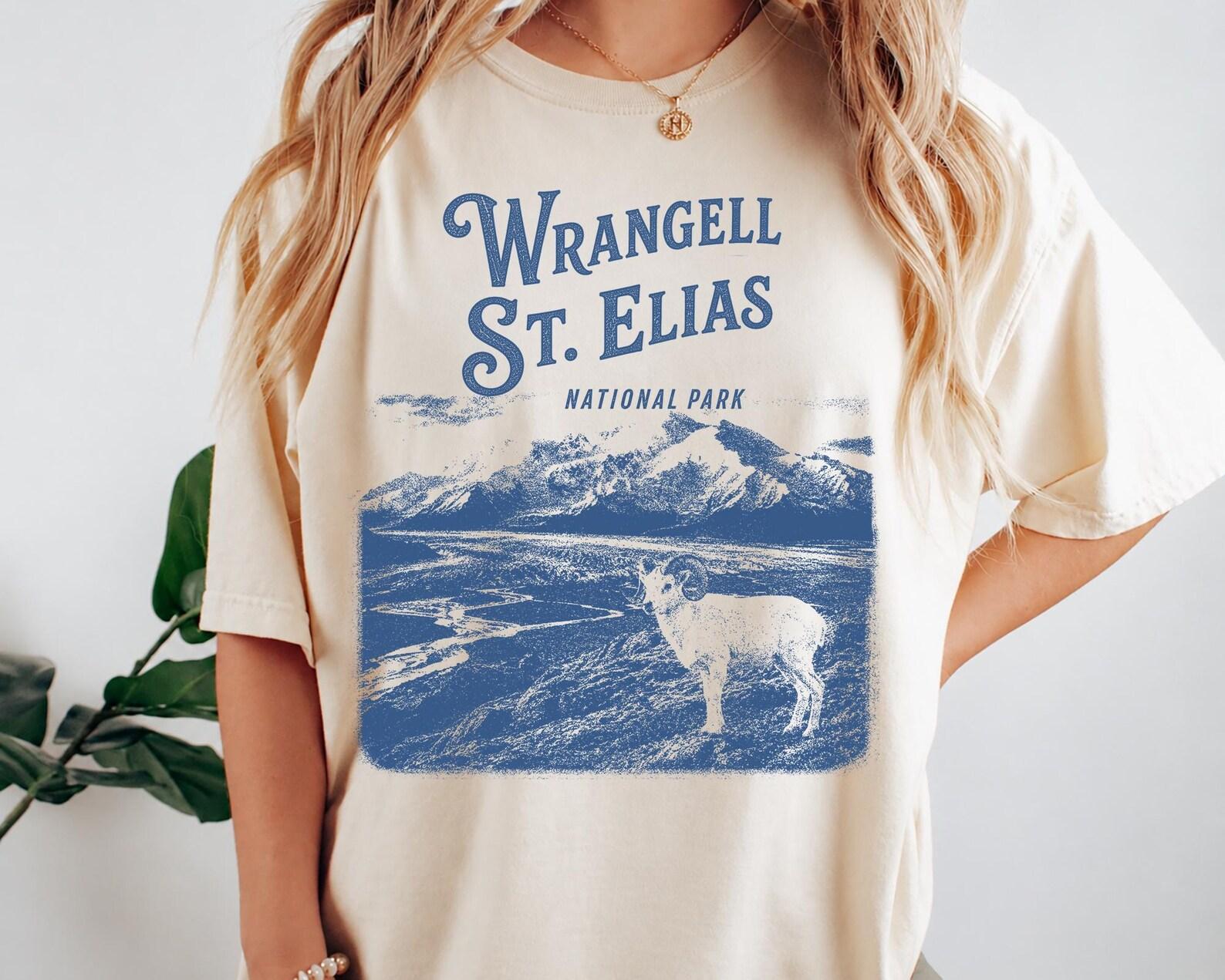 Wrangell St Elias National Park Glacier T-Shirt, Alaska Mountain Wilderness Tee 3XL