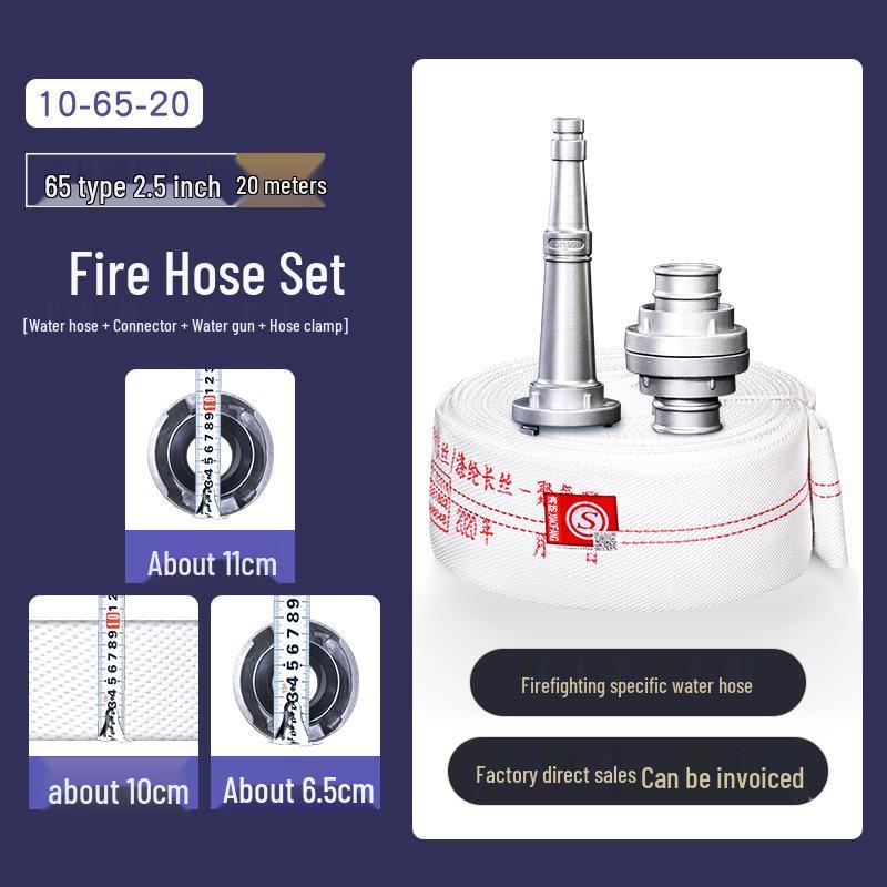 2,5-Zoll Typ 8 Hochdruck-Feuerwehrschlauch, 65 Nationalstandard, Erhältlich in 20/25 Metern, mit Polyurethan-Wasserschlauch, Tasche und Pistolenkupplung