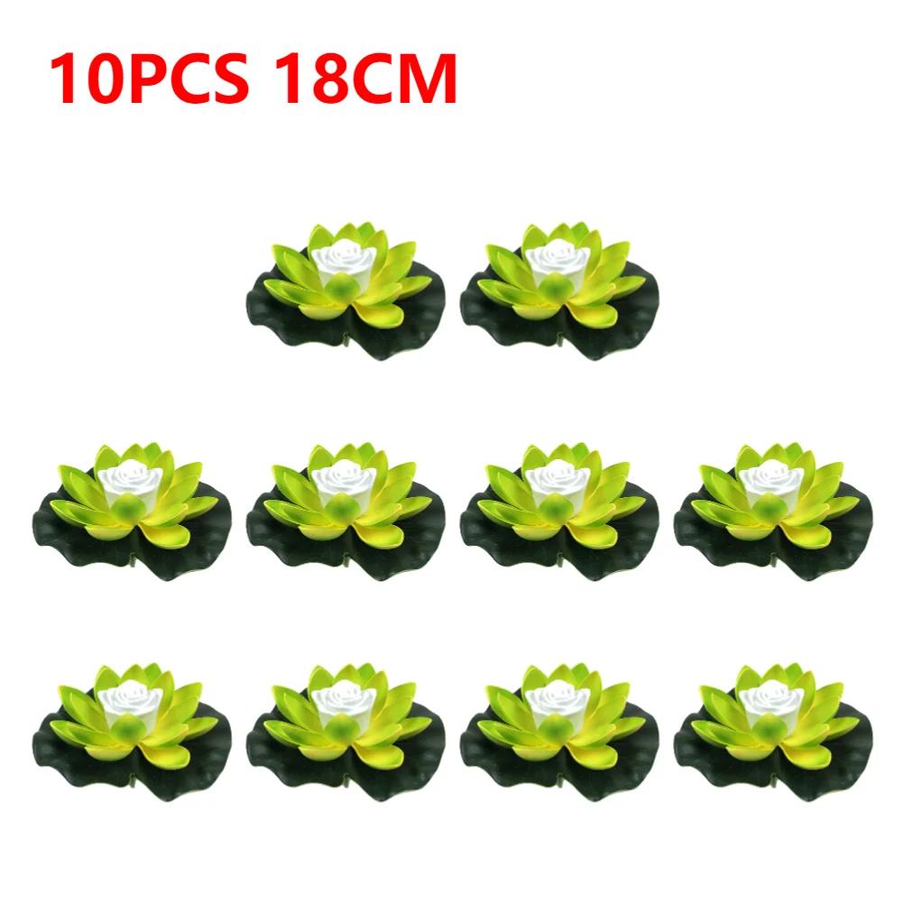 20-1Pcs Energy Saving Solar Powered Lamp Night Light LED 18cm Artifical Floating Lotus Garden Pool Pond Fountain Decoration
