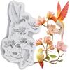 Hummingbird Wreath Silicone Molds Hummingbird Flower Wreath Fondant Mold Cake Decorating Tools Cupcake Topper Candy Chocolate Gumpaste Mold