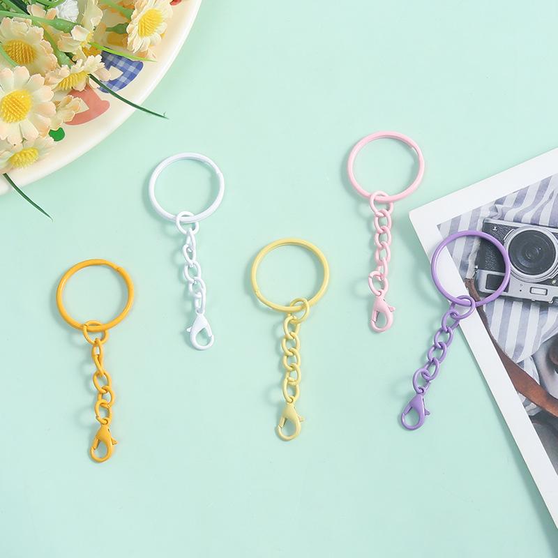 Key Rings with Chains and Lobster Clasps for Handmade DIY Jewelry Colorful Keychains for Girls Bag Charms Accessories Gifts