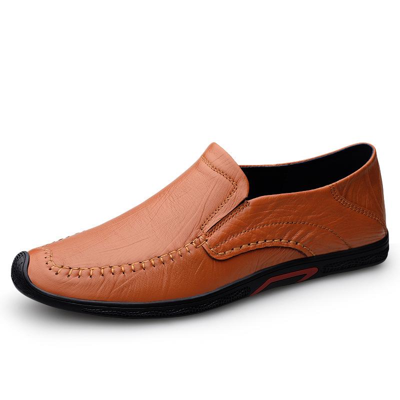 586 Men'S Shoes Handmade Leather Shoes Low-Top Feet One-Pedal Flat-Soled Leather Casual Shoes Single Shoes