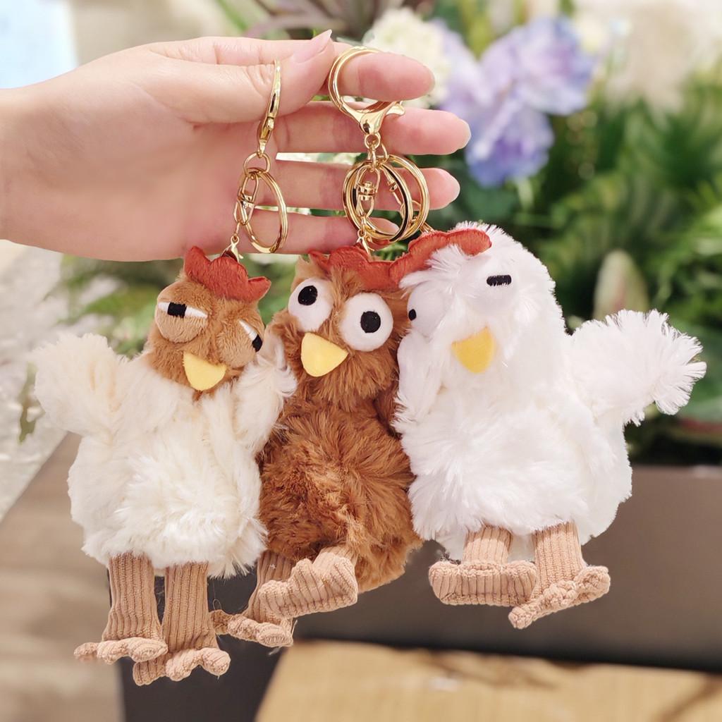 Rooster Toy Plush Keychain Cartoon Plush Toy Bag Decoration Funny Animal Dolls