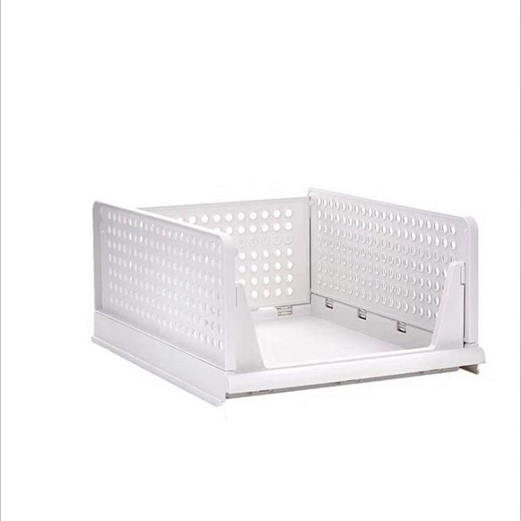 5 Pack Folding Closet Organizers Storage Box, Stackable Plastic Storage Basket, Closet Organizers and Storage Drawer Shelf Stora