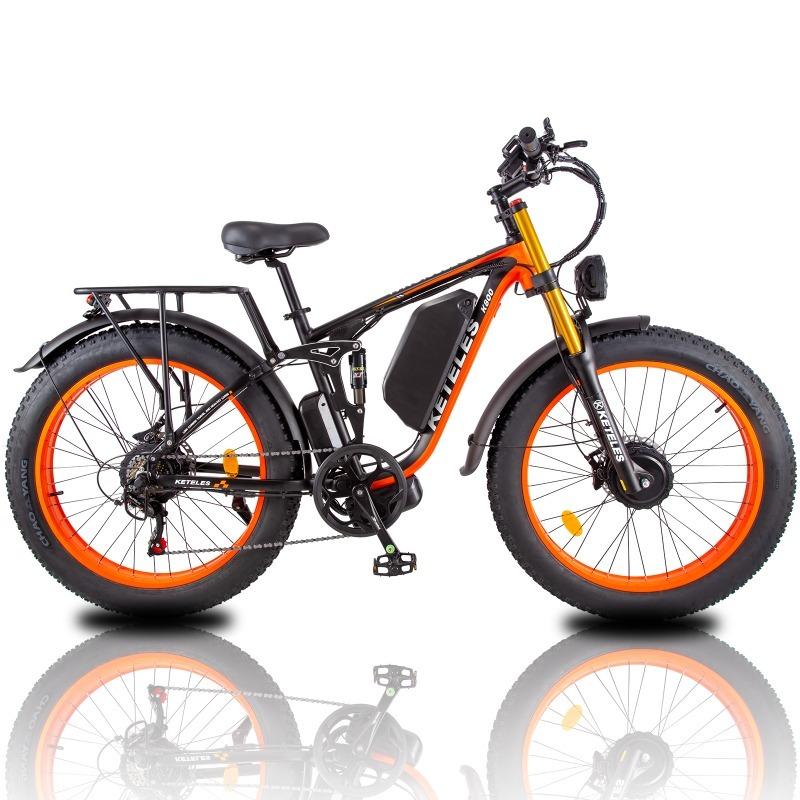 KETELES K800Pro Dubbele 1000W 2000W All Terrain 26x4.0 Dikke Band Hydraulische Schijfrem Elektrische Fiets