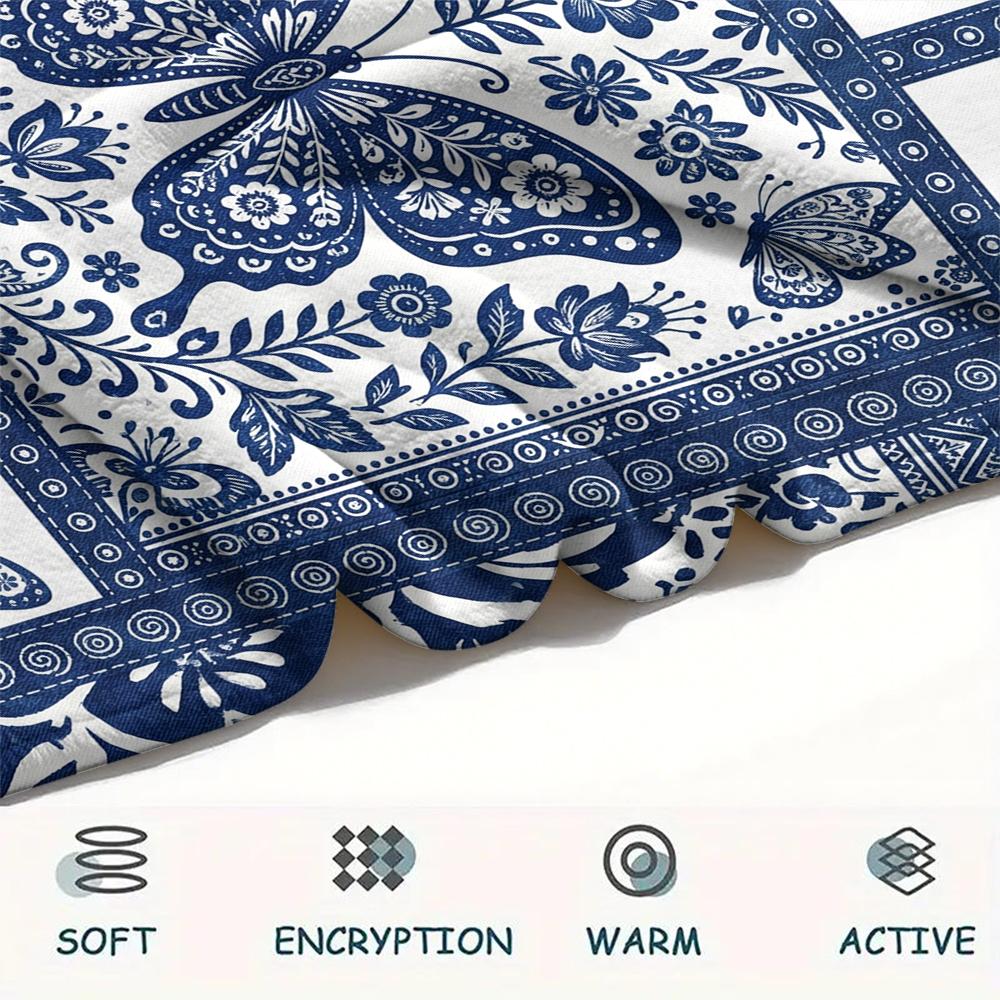 Butterfly Decoration Print Flannel Blanket, High Quality Comfortable for All Seasons, Home Decor, Warmth and Comfort, Perfect for Christmas Gifts30
