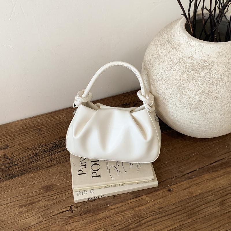 Borsa a Mano Stile Francese Nuvolata con Manico Nodo Borsa a Spalla Mini Pieghettata Chic Borsa a Tracolla Versatile Borsa Quotidiana da Pendolare per Donna